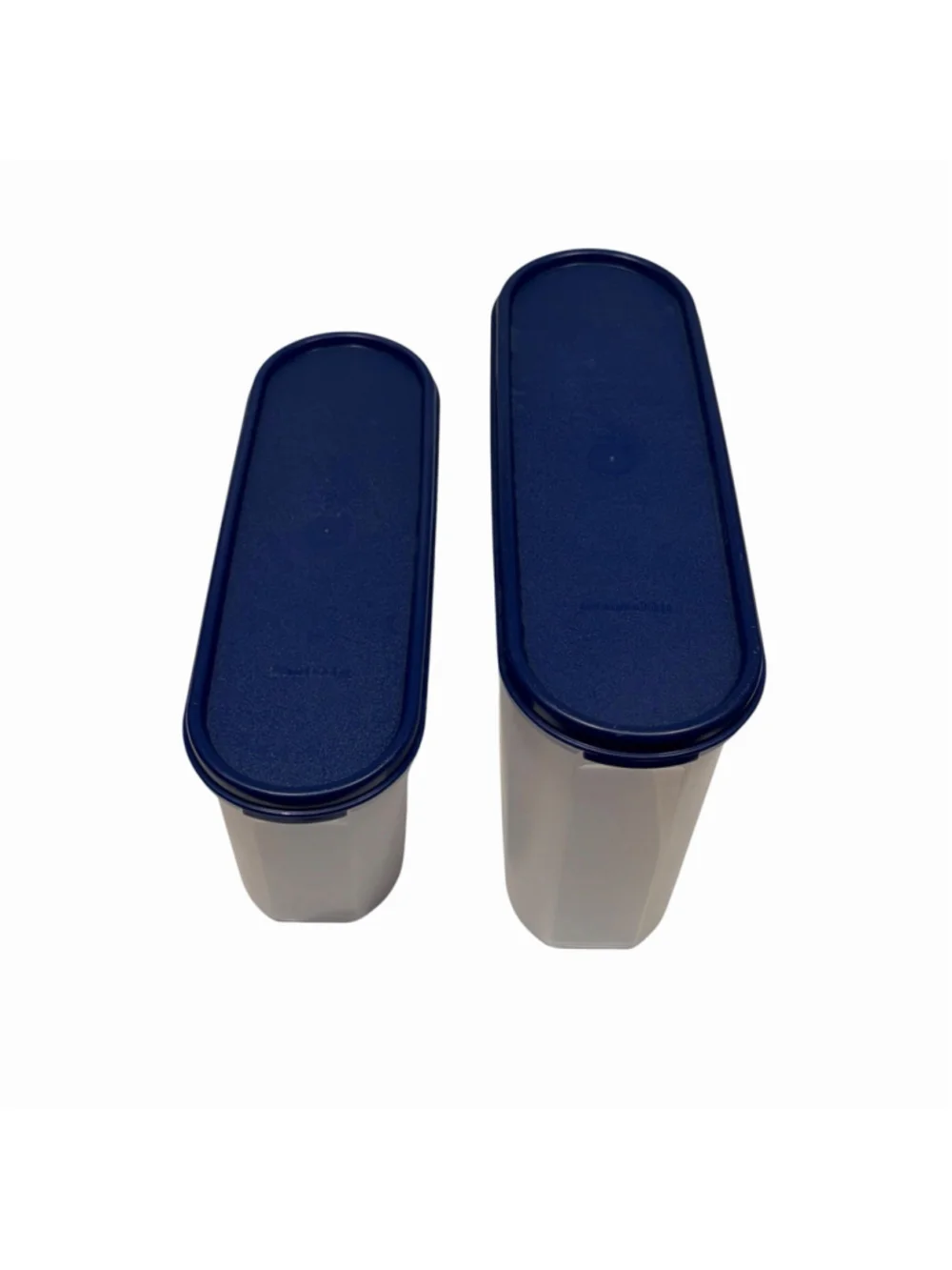 Tupperware Modular Mates Oval‎ #2 #3 Pantry Storage Canister Set 2 Blue Seals